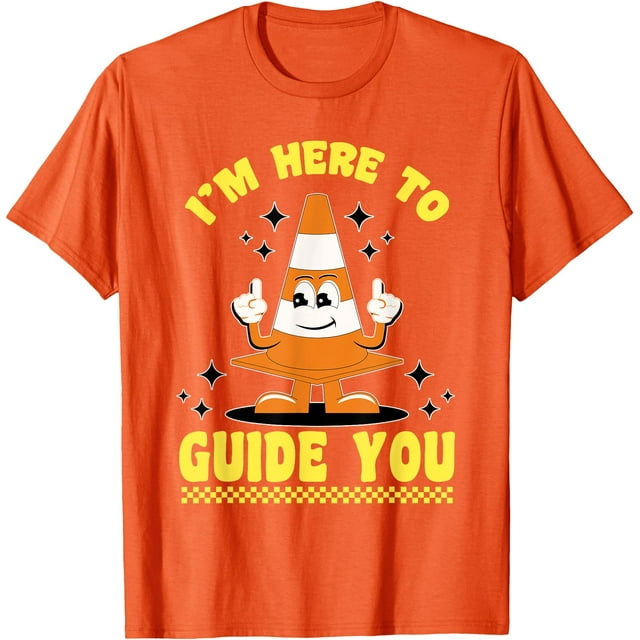 Costume de Cône de Circulation Halloween Je Suis Là pour Te Guider T-Shirt - comme sur l'Image - m