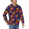 thumbnail image 4 of Zip Up Hoodies for Men - bright haloween pumpkins bats Long Sleeve Comfrt Men'S Fashion Hoodies & Sweatshirts, Jackets for Men Hoodies Pullover Clothing Clothes with Pouch, 4 of 5