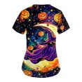 EHTMSAK Halloween Scrubs for Women Fall Plus Size V Neck Work Scrubs