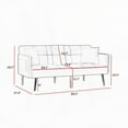 thumbnail image 6 of Modern Velvet Futon Sofa Bed 220cm with Gold Metal Legs, 6 of 6