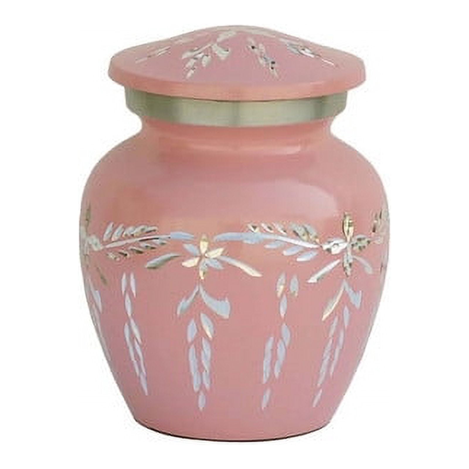 SHREYAS Aluminium PINK SL DZ Medium Size Cremation URNs Keepsake Vase of Human & Pet Ashes