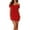 Red, variant on Seyurigaoka Women Off Shoulder Bodycon Dress Short Sleeve Floral Print Mini Dress
