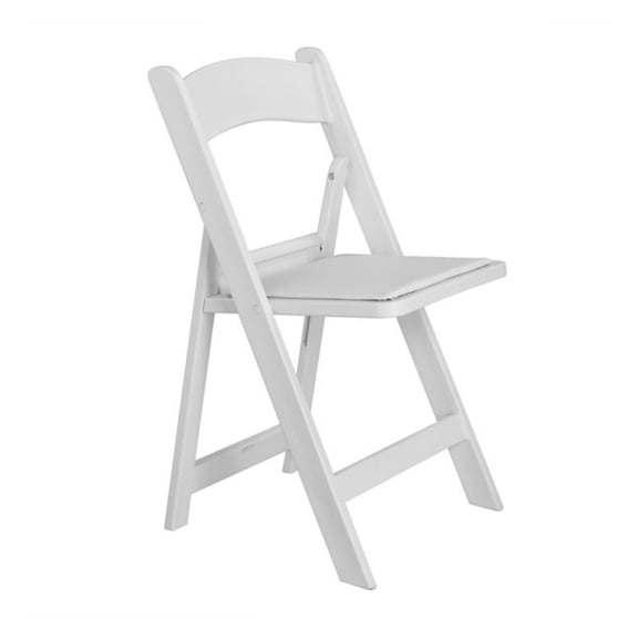 Folding Chairs Set of 4, Padded Resin Chairs for Events, Indoor Outdoor White Chairs for Wedding Party Picnic