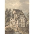 thumbnail image 2 of Thomas Hearne 14x18 Black Ornate Wood Framed Double Matted Museum Art Print Titled - Half Timbered and Thatched Shack (1798), 2 of 5