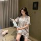 thumbnail image 4 of Summer Short Sleeve Cardigan Suit Imitation Silk National Style Home Wear Comfortable Breathable Thin, 4 of 4