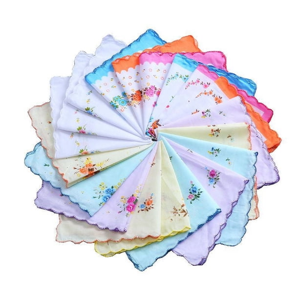 Pañuelo de mujer Pañuelo pequeño de algodón Pañuelo de algodón para niños Pañuelo clásico antiguo de moda