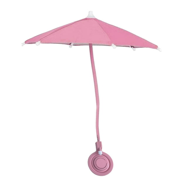 Bunblic Phone Umbrella for Sun,Mini Adjustable Bendable Sun Accessory with Rotatable Phone for Outdoor Use Pink