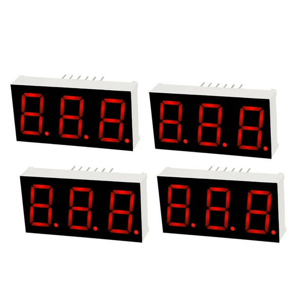 Common Cathode 12 Pin 3 Bit 1.48 x 0.75 x 0.31 inch 0.55" Red Display 4Pcs