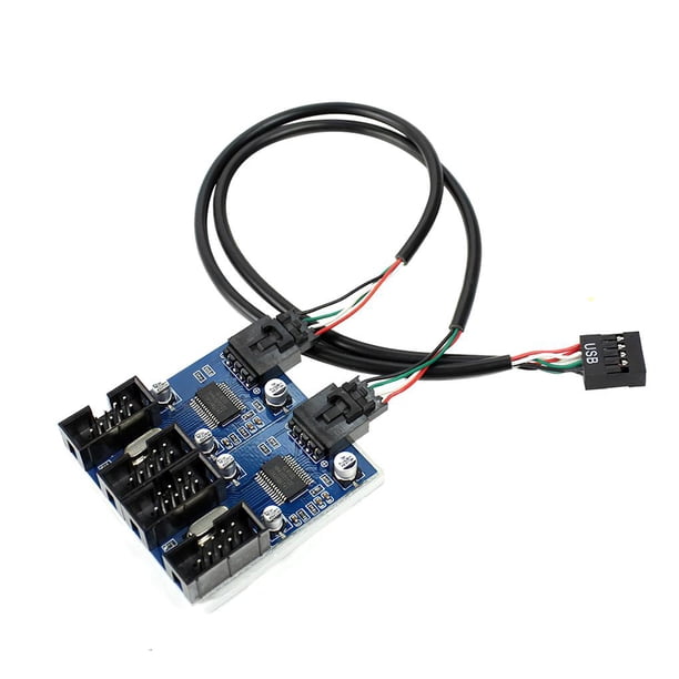Distribuidor Usb Placa Base Adaptador Divisor De Concentrador De Extensión De Conjunto De Chips Doble Fácil De Usar Placa De Circuito De Uno A Cuatro Respaldo Adhesivo Para Computadora Doméstica Inevent EL006481-00