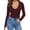 Long Sleeve-Burgundy, variant on Slim Fitted T Shirts for Women Deep V Neck Short Sleeve Tees Elegant Summer Tops