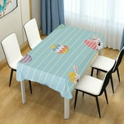 SKYSONIC Easter Eggs and Ears Rectangle Tablecloth Spill-Proof Polyester Table Cloth Table Cover for Kitchen Dining Picnic Holiday Party Decoration,60x120 Inch