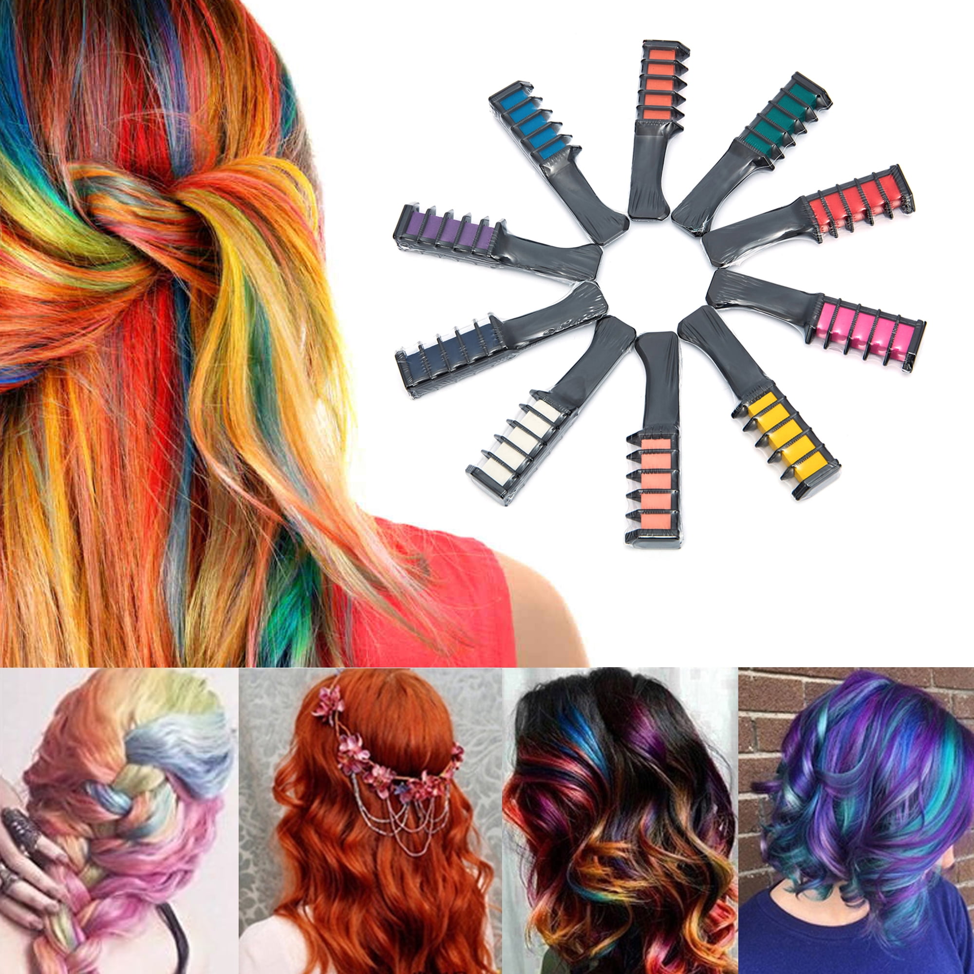 10 Color Magic Nontoxic Temporary Hair Chalk Washable Hair Color Chalk