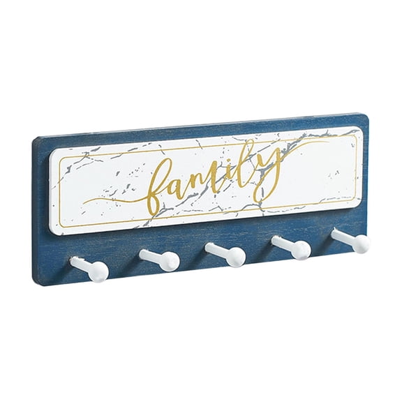 Axioma Wall Hanging Plaque With Hooks, Wall-Mounted Wooden Sign Board Hanging HooksKeys 5 Hooks A
