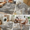 thumbnail image 5 of Marble Washable Area Rug 3x5 Abstract Fluid Art Grey Brown Marble Texture Modern Low-Profile Large Area Rugs with Non Slip Backing Indoor Floor Carpet for Entrance Living Room Bedroom Home Office, 5 of 9