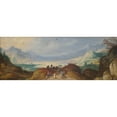 thumbnail image 2 of Joos de Momper the Younger 14x8 Gold Ornate Wood Frame and Double Matted Museum Art Print Titled - Mountain Landscape with a Lake (1597 - 1625), 2 of 4