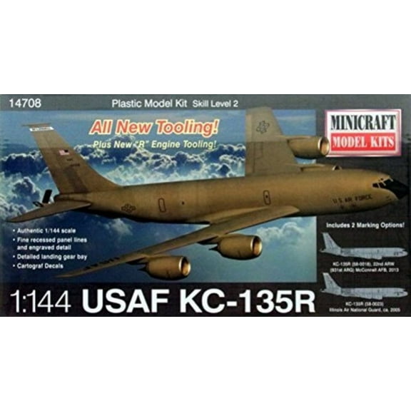 MINICRAFT MODELS 14708 1/144 KC-135R USAF w/2 Marking Options Multi-Colored