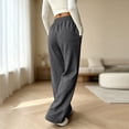 thumbnail image 4 of Wide Leg Sweatpants Women Baggy Lightweight Elastic High Waisted Sweat Pants Baggy Joggers for Lounge Workout Petite Palazzo Pants, 4 of 7
