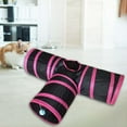 thumbnail image 2 of Túnel para gatos, tubo de túnel plegable doblado con juguete con orificio para pelota de juego, juguetes interactivos para gatos, túnel de pista para , roja T Salvador Jugar al tubo del túnel, 2 of 9