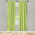 thumbnail image 3 of Ambesonne Hedgehog Curtains, Spiny Mammals Green, Pair of 28"x95", Pistachio and Lime Green, 3 of 5