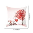 thumbnail image 3 of chaungfeng Valentine's Day Romantic Heart Tree and Bike Throw Pillow Cases Cushion Covers, Printed Pillow Case 18x18 Inch for Living Room Sofa Couch Car Bed Decor, 3 of 6