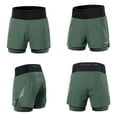 thumbnail image 3 of Arsuxeo B233 Multi-Functional Running Shorts with Storage Belt, Breathable & Quick-Dry, Reflective Accents, Elastic Waistband, EU Size L, Army Green, 3 of 6