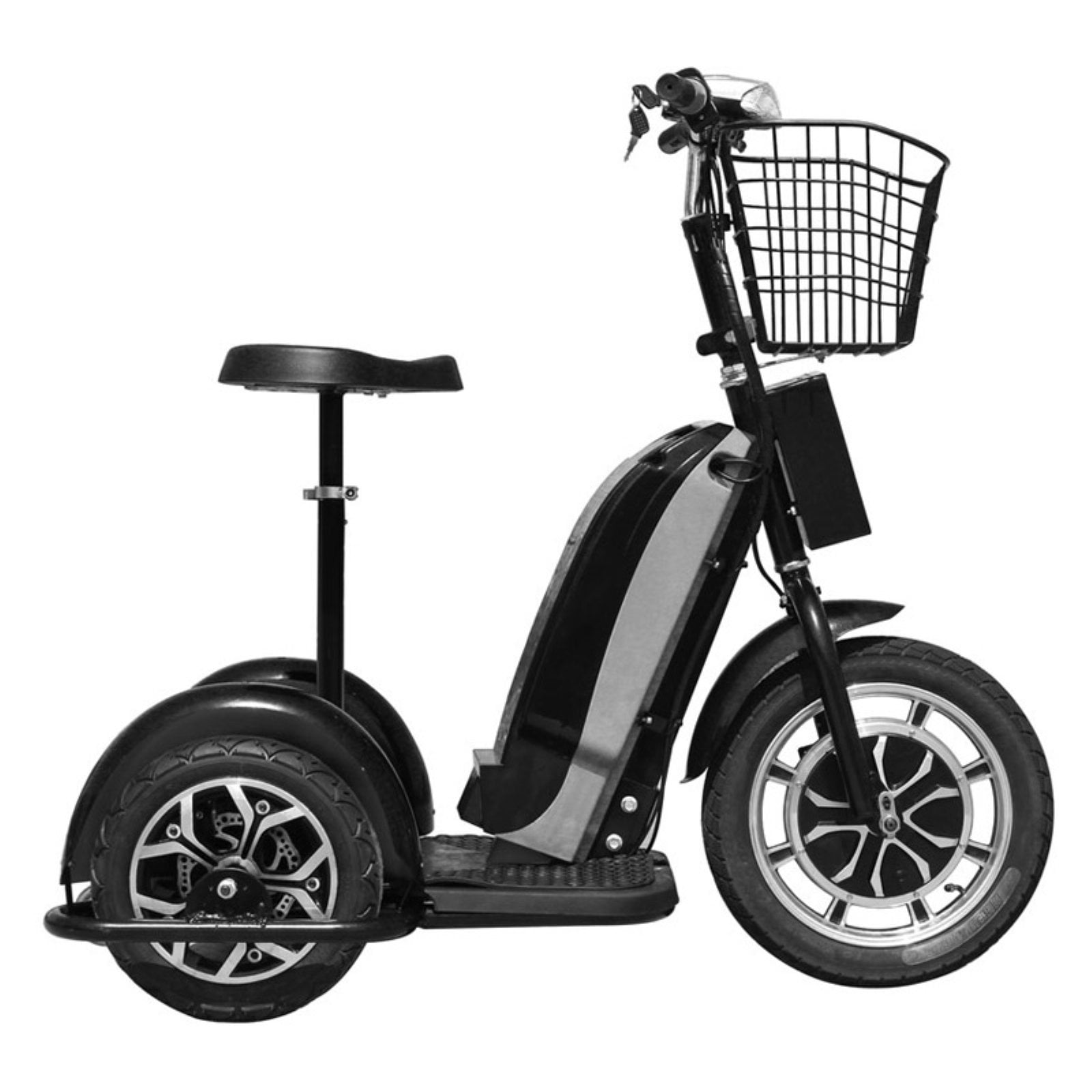 Golfcart 3 Wheel Electric Mobility Scooter Tricycle Trike basket Silver 