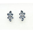 thumbnail image 2 of Faship Dusty Blue Rhinestone Crystal Floral Clip On Style Earrings, 2 of 5