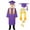 Purple, variant on Odeerbi 5-17 Years Kids Teen Boys Girls Graduation Gown Set Solid Color Long Sleeve Robe with Stole, Cap & Honor Cord, Complete 4-Piece Outfit