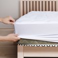 thumbnail image 4 of HIG White Quilted Fitted Mattress Pad, Elastic Fitted Mattress Cover Protector with Deep Pocket Fits 8-21 inch Mattress,Soft Breathable Down Alternative Bed Protector, 54x75 Inches, 4 of 9