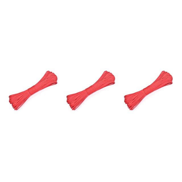 Cuerda de escalada Eigraketly 9 hilos cable de paracaídas de emergencia al aire libre Rojo 3piezas
