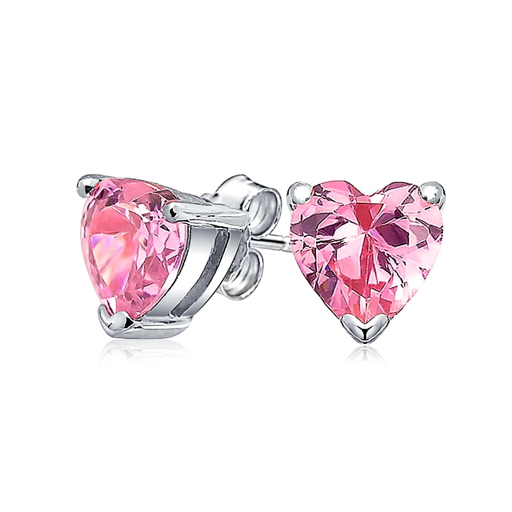 heart shaped cubic zirconia earrings