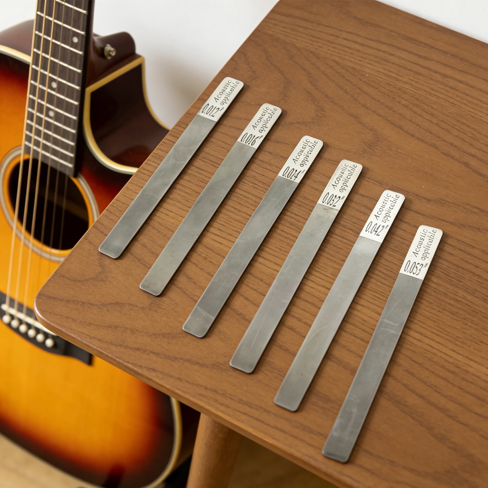 Hersfrd 6Pcs Guitar Nut Fret File Multifunctional Fret Crowning Files Slot Luthier Repair Tool Guitar Nut Frets Cleaning Tools for Electric Acoustic Guitars & Bass Care (Acoustic 12-53)