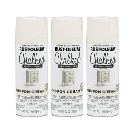 (3 Pack) Rust-Oleum CHALKED Ultra Matte Paint, Chiffon (Best Wax For Chalk Paint)