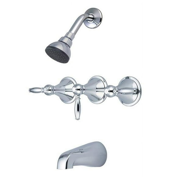 Central Brass TC-3-L3 Three Handle Tub & Shower Trim Kit, Chrome