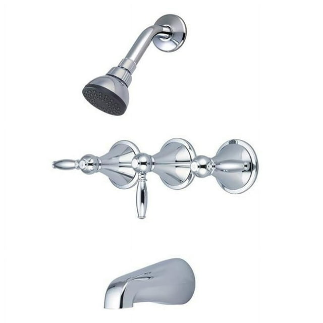 Central Brass TC-3-L3 Three Handle Tub & Shower Trim Kit, Chrome