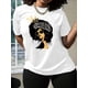 thumbnail image 1 of 1pc Women'S Polyester T-Shirt with Black Queen Portrait Print, Casual Crew Neck, Short Sleeve Knit Top for All Seasons, 1 of 7