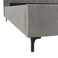 DHP Callie Upholstered Bed, King Size Frame, Light Gray Velvet