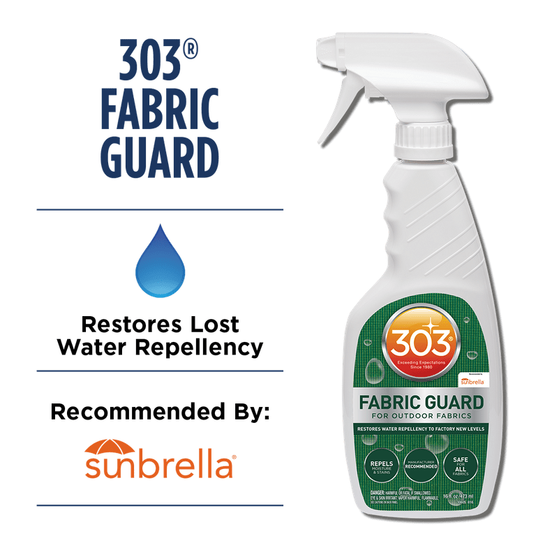 303 Products Marine Fabric Guard - Restores Water and Stain Repellency To  Factory New Levels, Simple and Easy To Use, Manufacturer Recommended, Safe