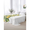 thumbnail image 5 of Yellow Lemon Twim XL Size Flat Sheet, Wrinkleproof & Fadeproof Cooling Flat Bed Sheet Only, Simple Spring Botanical Fruit Leaves Flower Breathable Soft Bedding Top Sheets 66 x 102 Inches, 5 of 8