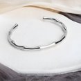 thumbnail image 5 of Stainless Steel Classical Plain Bamboo Style Open Cuff Bangle Bracelet（silver）, 5 of 5