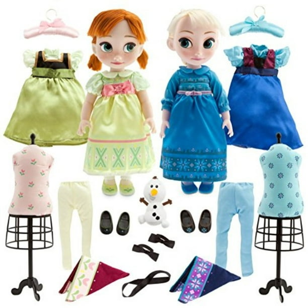 Disney Store Deluxe Frozen Animators Elsa and Anna Toddler Doll Gift