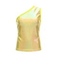 thumbnail image 3 of GiLiling Girls One Shoulder Sparkly Sequin Dance Vest Metallic Tank Top Y2K Dancewear for Teen Girls Summer Beach (Gold, 18-24 Months), 3 of 3