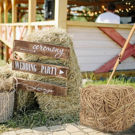 Greenadscape 1Set Khaki Square Straw Haystack Decor for Autumn Style Home and Yard