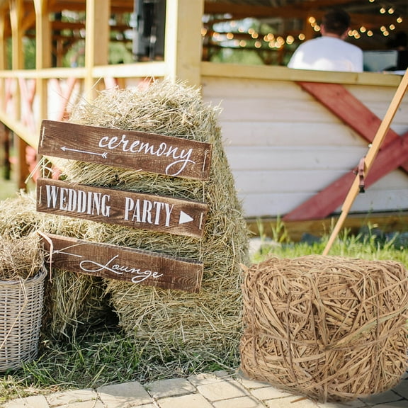 Greenadscape 1Set Khaki Square Straw Haystack Decor for Autumn Style Home and Yard