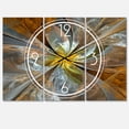 thumbnail image 1 of DesignArt Symmetrical Yellow Fractal Flower Large Wall Clock, 1 of 2