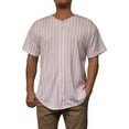 thumbnail image 1 of Lappel Men's Pinstripe Baseball Button Down Jersey College Sports Team Uniforms Size up to 3XL Short Sleeve Athletic Sports Tee Shirts Made in USA, 1 of 4