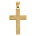 thumbnail image 2 of 10k Yellow Gold Unisex Cubic Zirconia Latin Cross Religious Charm Pendant Necklace 39.1x20mm Wide Pendant for Women, 2 of 2