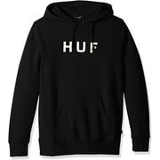HUF Men's Essentials OG Logo P/O Hoodie, Black, S