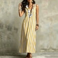 thumbnail image 3 of zbxnLI Striped Maxi Dress for Women Ruffle V Neck Sleeveless Tank Dresses Loose Casual Vacation Long Sundress, 3 of 6