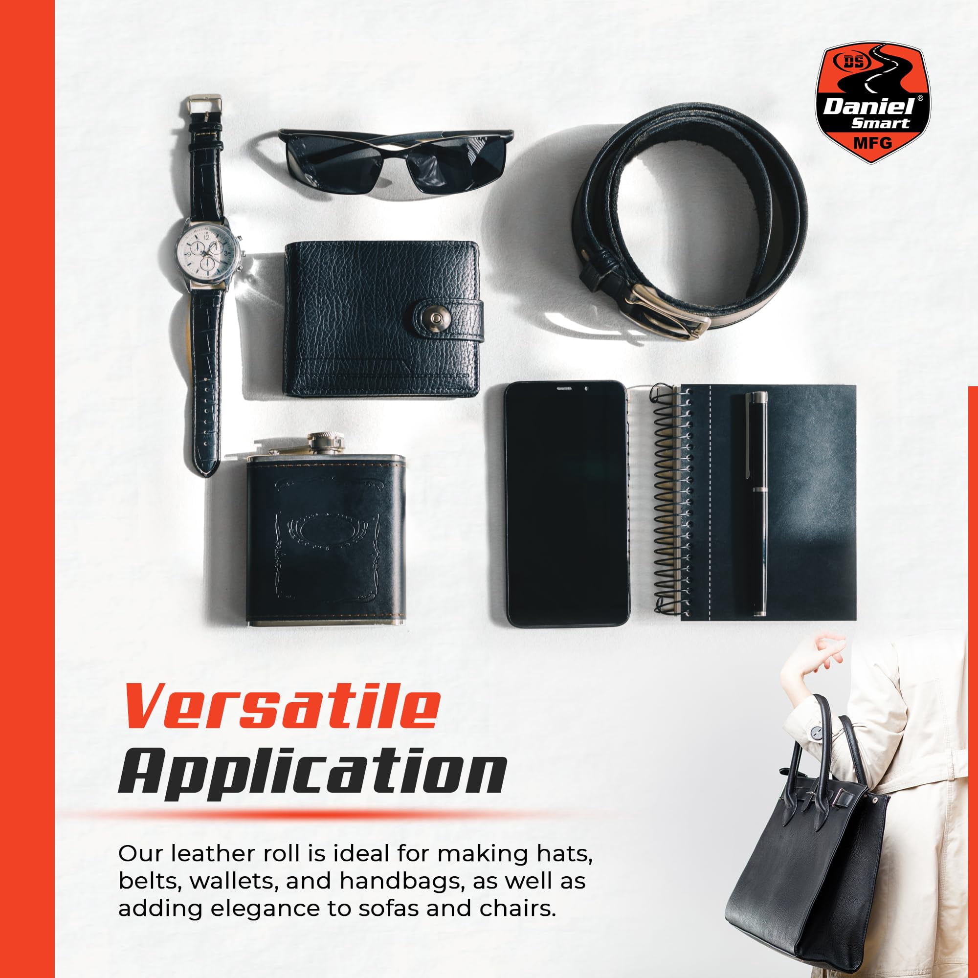 Daniel Smart Genuine Leather Skin Roll for Crafting, Tooling, Dyeing, and DIY Projects